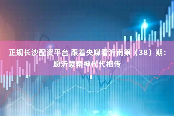 正规长沙配资平台 跟着央媒看沂南第（38）期：愿沂蒙精神代代相传