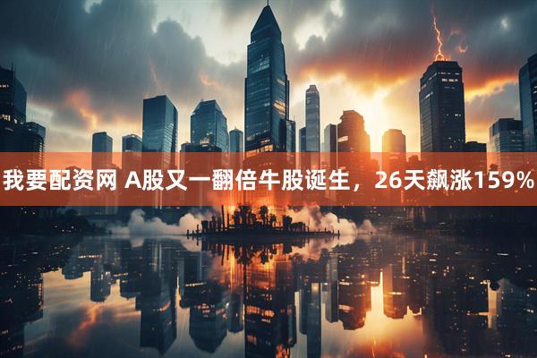 我要配资网 A股又一翻倍牛股诞生，26天飙涨159%